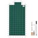 BENTISM Pool Safety Cover Fits 20x40ft Rectangle Inground Safety Pool Cover Green Mesh with 4x8ft Center End Steps Solid Pool Safety Cover for Swimming Pool Winter Safety Cover