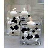 2 Packs Black & White Pearls-Shiny-Jumbo Sizes-No Hole-Vase Decorations-To Float The Pearls Order The Floating Packs-Pearls Do Not Float In Water!