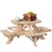 Isabelle & Max™ Admeto Wooden Outdoor Picnic Table Wood in Brown | 19.75 H x 44.75 W x 44.75 D in | Wayfair 3C256778E6C242BBA520447AAEE7E218
