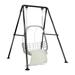 Arlmont & Co. Buhs Powder Coated Steel Hammock Chair Stand Metal in Black | 63 H x 48.4 W x 47.2 D in | Wayfair 548E9FD017144220ABDC6EC344773519