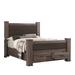 Loon Peak® Amna Solid Wood & Storage Platform Bed Wood & /Upholstered/Faux leather in Black | 56 H x 74 W x 89 D in | Wayfair