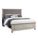 Darby Home Co Naniouni Tufted Solid Wood & Low Profile Platform Bed Wood & Upholstered/ in White/Brown | 54 H x 78 W x 85 D in | Wayfair