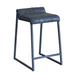 17 Stories Jalasha 25" Counter Stool Upholstered/Leather/Metal/Genuine Leather in Gray | 27 H x 17 W x 20 D in | Wayfair