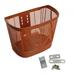 Basket Cargo Rack Pet Carrier Carrier Palstic Easy to Install Organizer Bike Front Basket Storage Basket for Cycling Picnic Brown