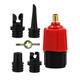 5 Pieces Boat Pump Adaptor Valves Adapter Inflatable Adapter with 1 Wrench Inflatable Toys Multifunction Compressor Paddle Board Pump Adapter red