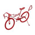 Bike model Handmade Love Creative Model Metal Crafts Figurine Miniatures Home Decoration Ornaments (Red)