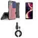 Accessories for Celero 5G+ (Plus) - Belt Holster Kickstand Rugged Case (American Flag) Screen Protectors 15W Fast Charging Type-C (USB-C) Power Adapter Car Charger (5.7 Foot)