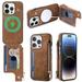 Jiahe Cover for iPhone 14 Pro Multi-function Wallet Phone Case Shockproof Magnetic MagSafe Zipper Wallet Flip Leather Card Slots Holder Case Compatible with MagSafe brown