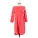 Cupcakes & Cashmere Casual Dress - Shift Crew Neck 3/4 sleeves: Pink Print Dresses - Women's Size X-Small