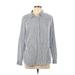 Gap Casual Dress - Shift Collared Long sleeves: Blue Checkered/Gingham Dresses - Women's Size Large