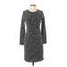 Banana Republic Casual Dress - Sheath: Black Houndstooth Dresses - Women's Size 2