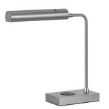 Dyna 18 Inch Integrated LED Desk Lamp Wireless USB Port Brushed Steel- Saltoro Sherpi