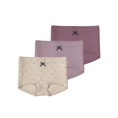 Hipster NAME IT "NMFTIGHTS 3P BUTTERCREAM FLORAL NOOS", Kinder, Gr. 92, beige (buttercream), Jersey, Obermaterial: 95% Baumwolle, 5% Elasthan, bedruckt, Unterhosen Image