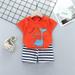 2Pcs Baby Girls Outfit Clearance Toddler Kids Baby Boys Girls Fashion Cute Short SleevePrint Casual Suit