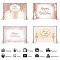 Background Cloth Add Atmosphere Hanging Shiny Printing Decorative Romantic Photograph Prop Pink Flower Print Different S