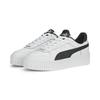 Sneaker PUMA "Carina Street Sneakers Damen", Gr. 40.5, schwarz-weiß (weiß schwarz silber metallic), Obermaterial: Kuhleder, Synthetik; Futter: Textil, Synthetik; Innensohle: Textil; Laufsohle: Gummi, Schuhe