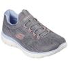 Slip-On Sneaker SKECHERS "SUMMITS-FUN FLARE", Damen, Gr. 39, grau (grau, rosa), Textil, Synthetik, meliert, sportlich, Schuhe, Trainingsschuh in veganer Verarbeitung