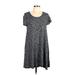 Derek Heart Casual Dress - Shift: Black Marled Dresses - Women's Size Large