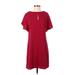 White House Black Market Cocktail Dress - Shift: Red Solid Dresses - Women's Size 2