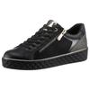 Plateausneaker MARCO TOZZI, Damen, Gr. 40, schwarz (schwarz, kombi), Lederimitat, Textil, unifarben, kontrastfarbene Details, sportlich, Schuhe, Freizeitschuh, Halbschuh, Schnürschuh mit seitlichem Reißverschluss