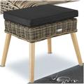 Tabouret repose-pieds en rotin Tressage à l'aspect naturel avec cadre en aluminium - marron naturel