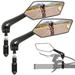 1 Pair Handlebar Bike Mirrors Rearview Bike Mirror Bicycle Safe Mirror Crystal Clear Glass Mirror 360-degree Rotatable Handlebar Mirrors for Mountain Bikes Road Bikes E-bikes Motorcycles