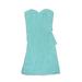 David's Bridal Cocktail Dress - A-Line: Blue Print Dresses - Women's Size 2