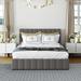 Upholstered Queen Size Platform Bed with Hydraulic Storage System and Elegant Design