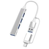 PRINxy Mini USB Hub Extensions 4 Port USB 3 0 Hub 2 0 Hub USB Adapter Station Ultra Slim Portable Data Hub USB Splitter Aluminum Silver B