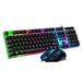 Wired keyboard mouse Wired Gaming Keyboard Mouse Set Colorful Backlight Computer Game Keyboard Mouse Gaming Accessories (Black)