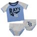 Newborn Light Blue/Heather Gray Tampa Bay Rays Little Slugger Two-Pack Bodysuit Set