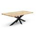 Loon Peak® Ireland Adler 86.6" Solid Oak Dining Table Wood/Metal in Black/Brown/Gray | 29.5 H x 86.6 W x 39.4 D in | Wayfair