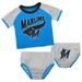 Infant Blue/Heather Gray Miami Marlins Little Slugger Two-Pack Bodysuit Set