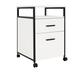 Hokku Designs Quoc 15.3" Wide Rolling Filing Cabinet - Modern 2-Drawer File Storage, Easy Mobility in Black | 25.7 H x 15.3 W x 15.1 D in | Wayfair