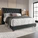 Red Barrel Studio® Elysian Tufted Low Profile Bed Upholstered/Polyester in Gray | 48.66 H x 82.09 W x 87.4 D in | Wayfair
