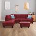 Red Sectional - Ebern Designs Brinlyn 3 - Piece Upholste Sectional Upholstery/Microfiber/Microsuede | 67 H x 30 W x 13 D in | Wayfair