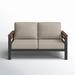 Birch Lane™ Townsend 55" Wide Outdoor Loveseat w/ Sunbrella Cushions Wood/Sunbrella® Fabric Included in Brown/Gray | 29 H x 55 W x 33 D in | Wayfair