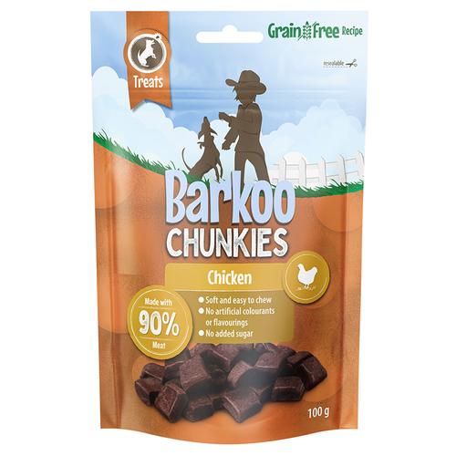 6x 100g Huhn Barkoo Chunkies Meat Cubes Hundesnacks