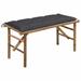 Folding Patio Bench with Cushion 46.5 Bamboo