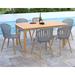 Amazonia Norwich 6-Piece 100% FSC Teak Wood Rectangular Patio Dining Set