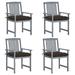 Gecheer Patio Chairs with Cushions 4 pcs Gray Solid Acacia Wood
