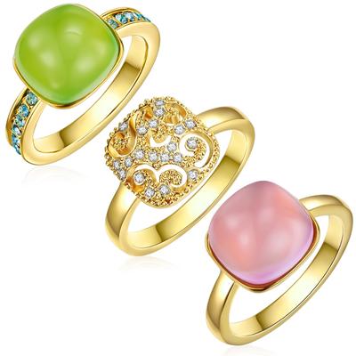 Lulu & Jane Schmuckset Metall-Legierung verziert mit Kristallen von Swarovski® in Gelbgold 60 Damen