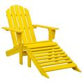Anself Patio Adirondack Chair with Ottoman Solid Fir Wood Yellow