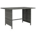 Anself Patio Dining Table Outdoor Dining Table Gray Poly Rattan for Patio Backyard Garden Balcony Outdoor Indoor Furniture 43.3 x 27.6 x 25.6 Inches (W x D x H)