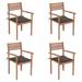 Anself Patio Chairs 4 pcs with Taupe Cushions Solid Teak Wood