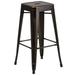 Flash Furniture 30 High Backless Distressed Metal Indoor-Outdoor Barstool - Patio Chair Copper