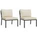 vidaXL Chair 2 Pcs Outdoor Patio Single Couch Chair with Cushions Poly Rattan