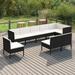 Gecheer 9 Piece Patio Set with Cushions Poly Rattan Black