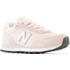 Sneaker NEW BALANCE "WL515", Gr. 40,5, rosa (rosa, weiß), Leder, Textil, sportlich, Schuhe
