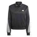 adidas Women's Iconic Wrapping 3-Stripes Snap Track Jacket Top, Black/White, L